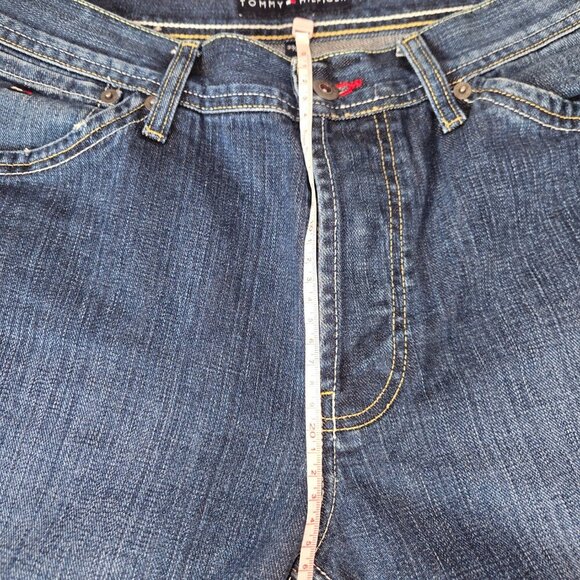 Y2K Tommy Hilfiger dark-wash straight-leg jeans European style 33/34 - Picture 9 of 13